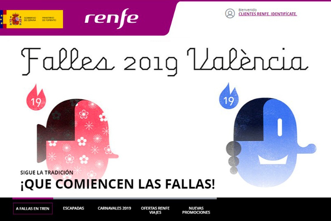 Renfe lanza su campaña promocional para las Fallas 2019