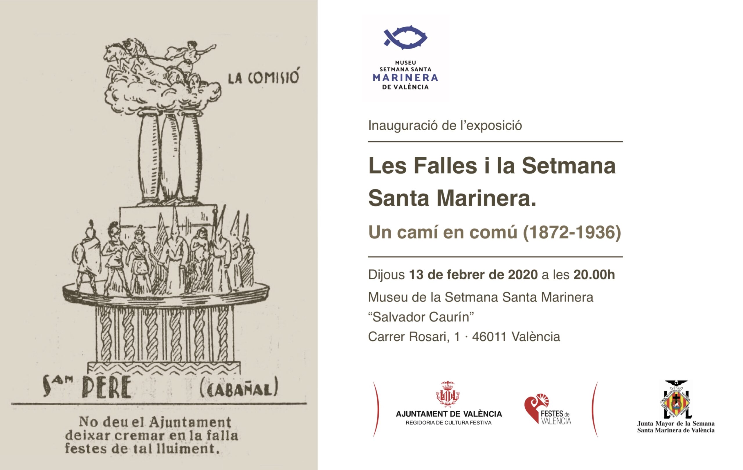 El Museu de la Setmana Santa Marinera acollirà l’exposició ‘Falles i Setmana Santa Marinera, un camí comú’