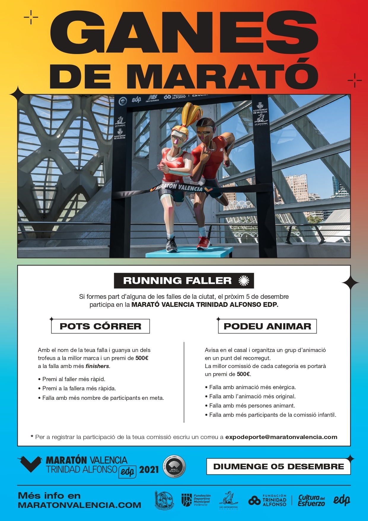 Obert el termini d’inscripció per a la participació i l’animació a la Marató de València